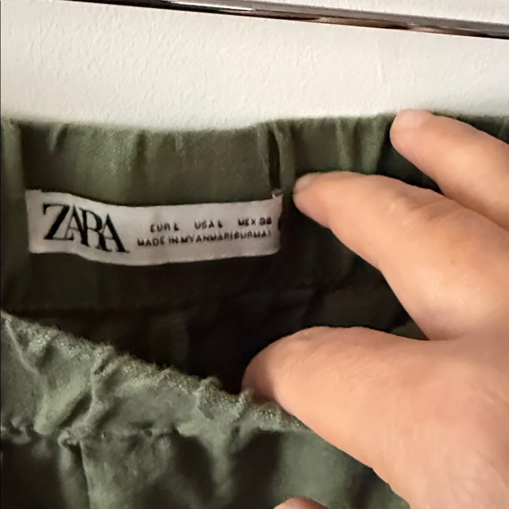 Zara 100% Linen Pull On Trouser Relaxed Pants. Size L - Picture 5 of 7